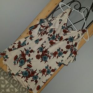Floral cold shoulder top